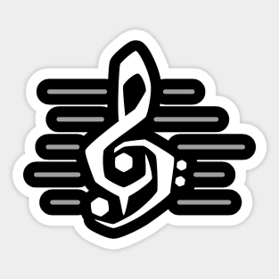 Power Clef - D - Free Lines White Sticker